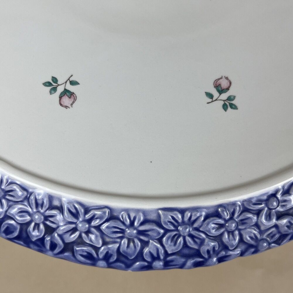 HTF PFALTZGRAFF April Embrossed‎ Floral Pedestal Cake Plate Stand 12" D Mint - Picture 6 of 13